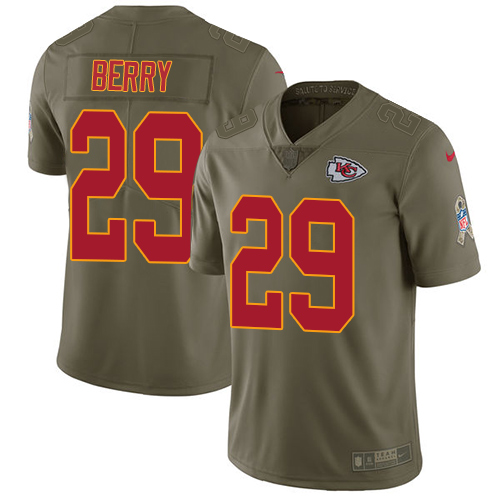Nike Chiefs #29 Eric Berry Olive Men's Stitched NFL Limited Salute to Service Jersey - Click Image to Close